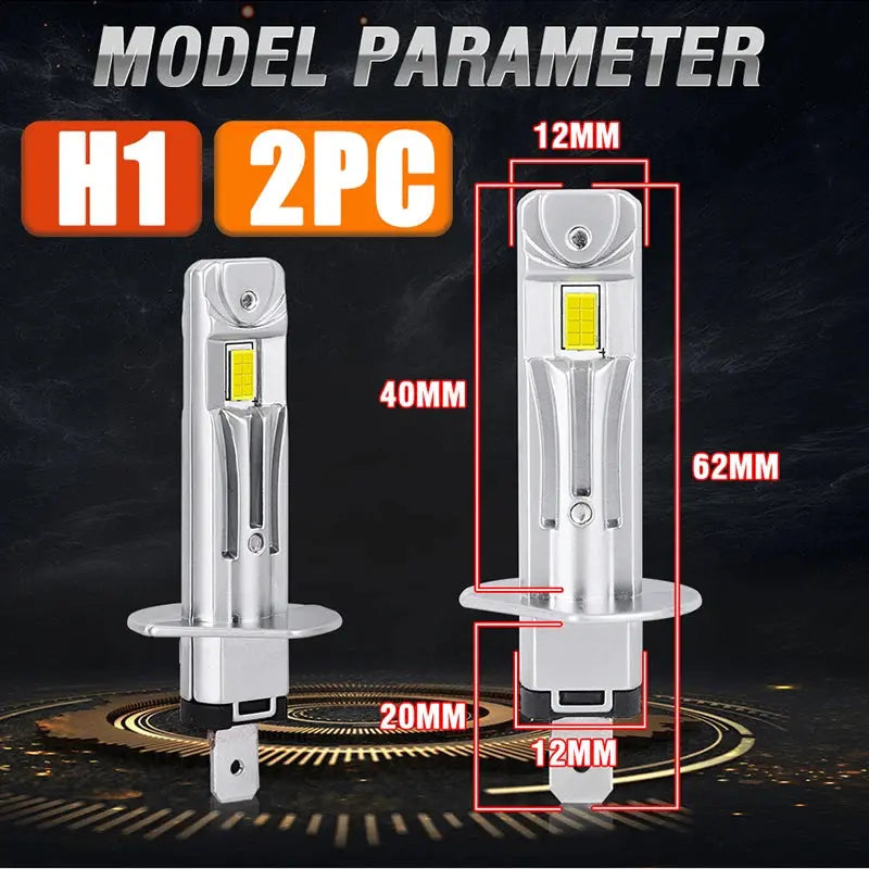 2PC H1 LED Car Headlight Bulbs β 30,000LM | 300W | 6000K White | CANBUS | IP68 Waterproof | Plug & Play
