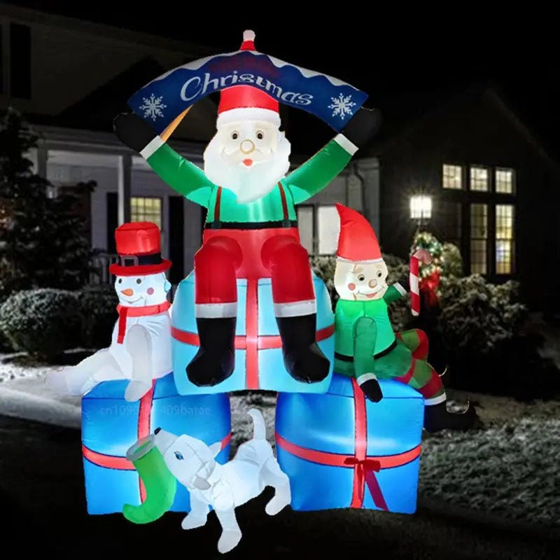 Inflatable Christmas Decoration – LED Lighted Holiday Display with Blower | EU & UK Plug