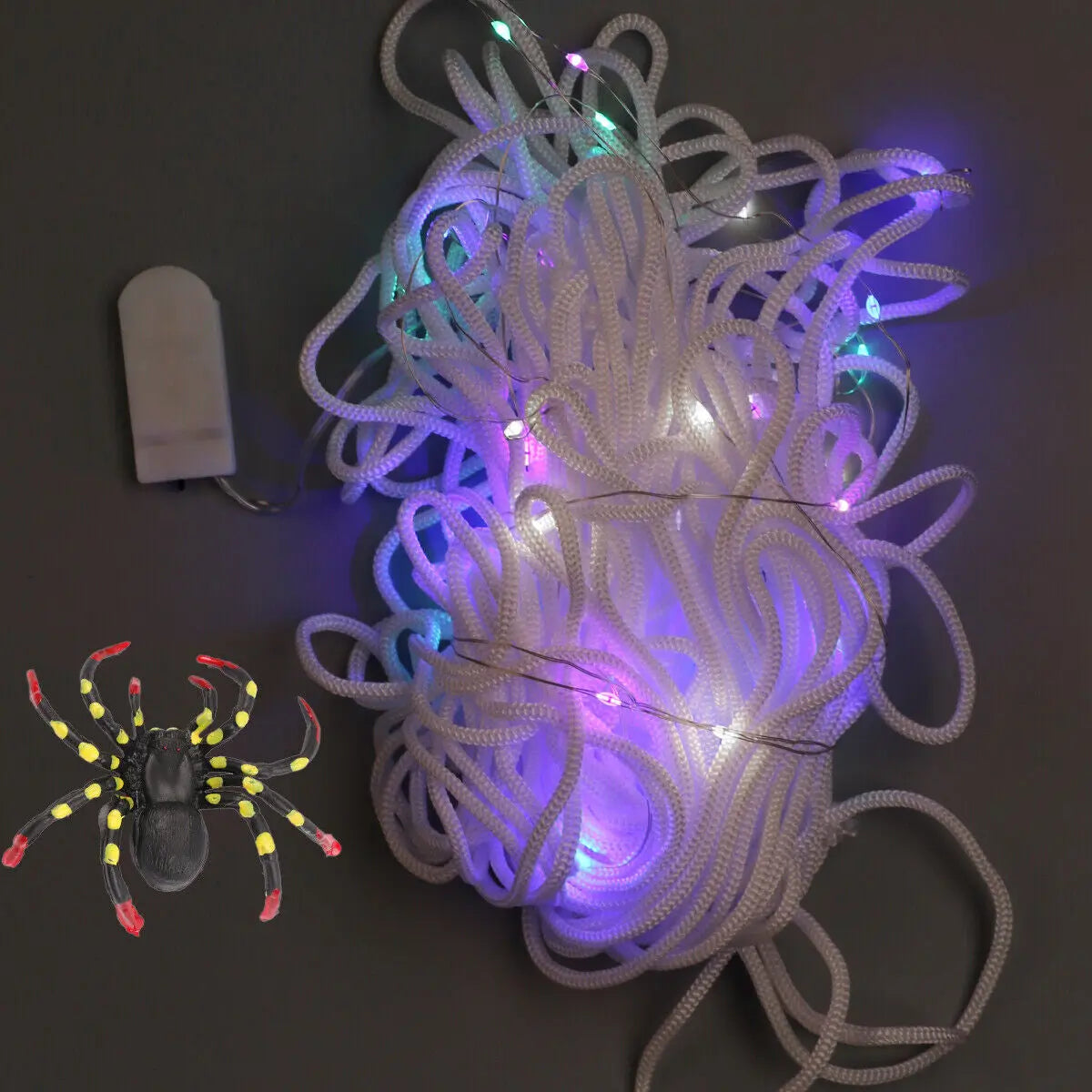 LED Halloween Giant Spider Web