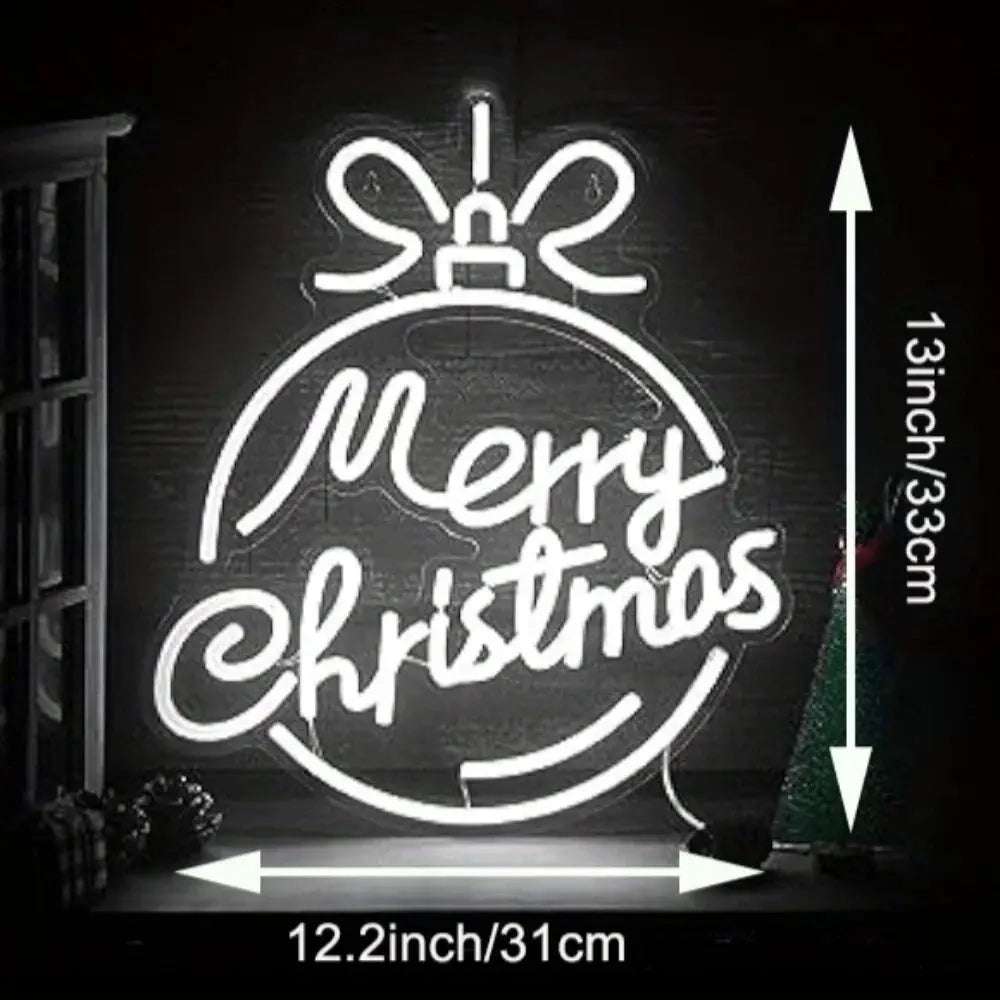 “Merry Christmas” Neon Sign – LED Wall Light | USB Powered Festive Decoration for Home & Parties