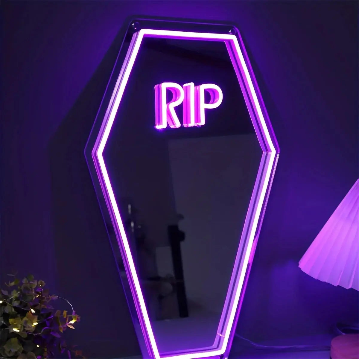 RIP Neon Mirror Sign