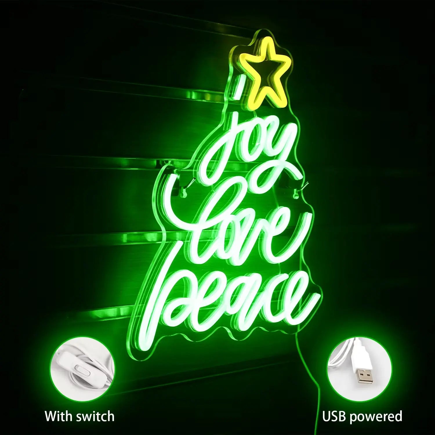 Christmas LED Neon Wall Sign – USB Powered Acrylic Light