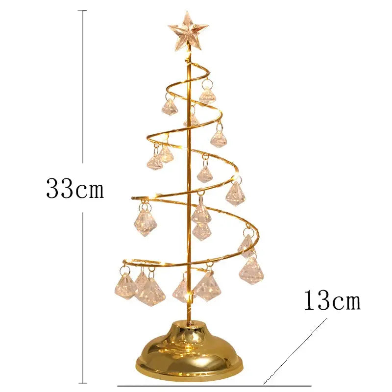 LED Christmas Tree Table Lamp β Battery Powered Crystal Desk Light | Holiday Home & Gift Decoration