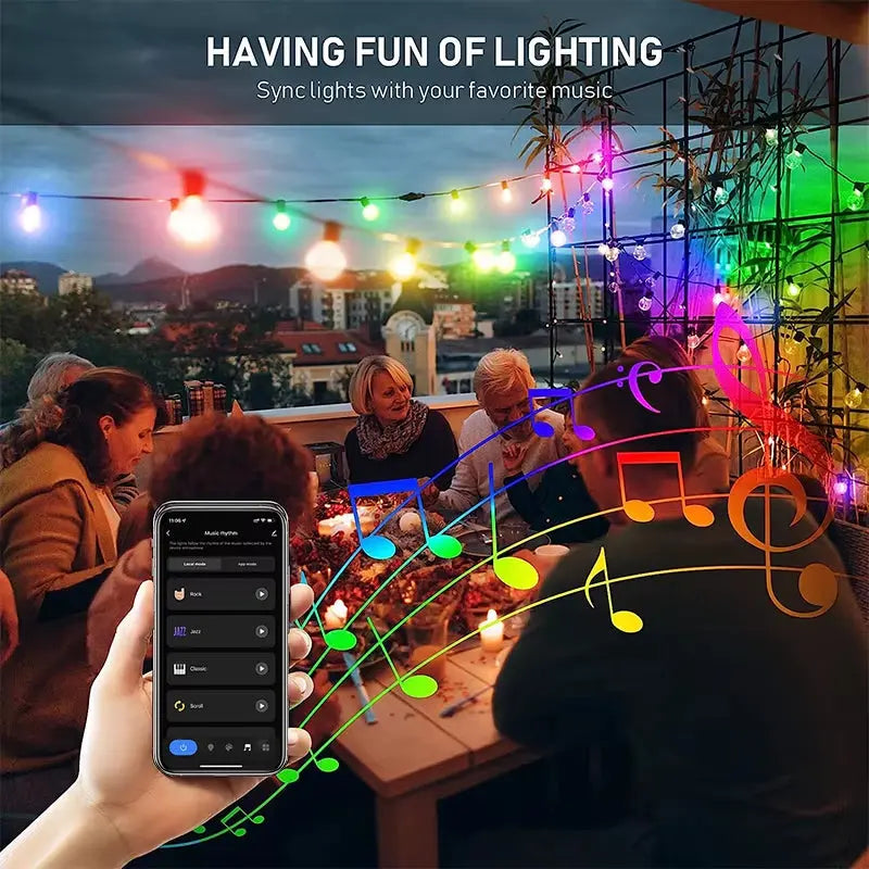 Christmas LED String Lights with Chase Effect – WS2812B IC Waterproof Strip | USB Powered, Multiple Modes
