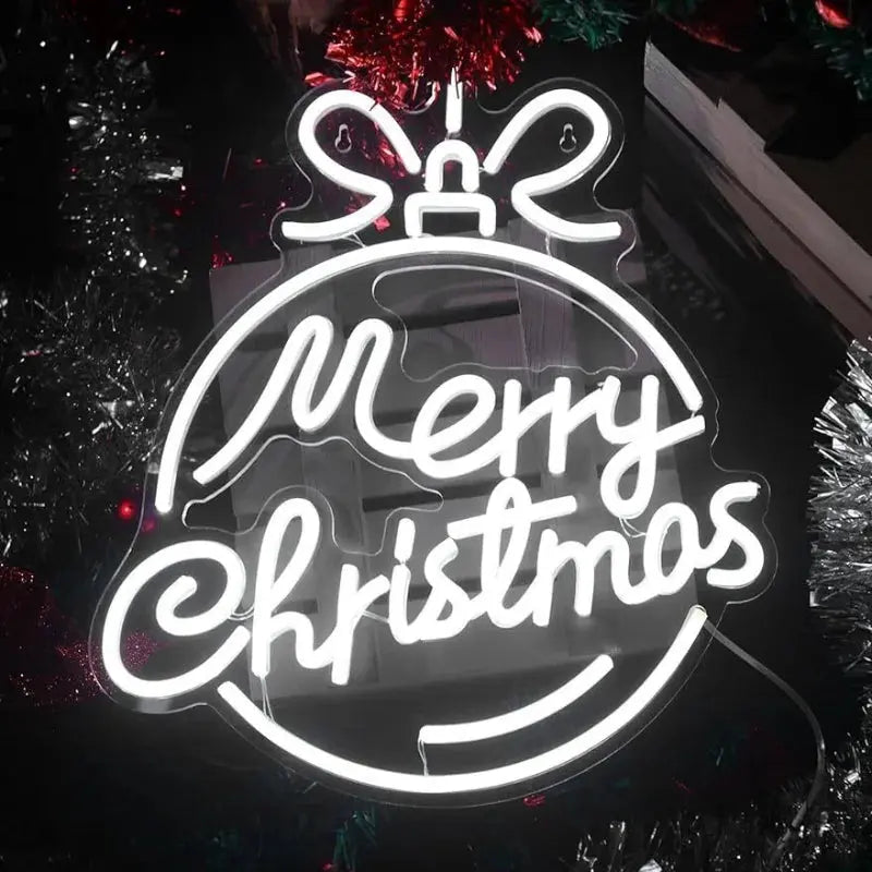 “Merry Christmas” Neon Sign – LED Wall Light | USB Powered Festive Decoration for Home & Parties
