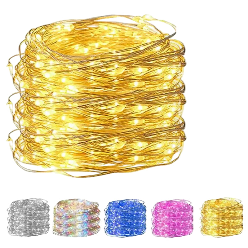 LED Copper Wire String Lights – USB & Battery Powered | Flexible Fairy Lights for Christmas, Home & Party Décor