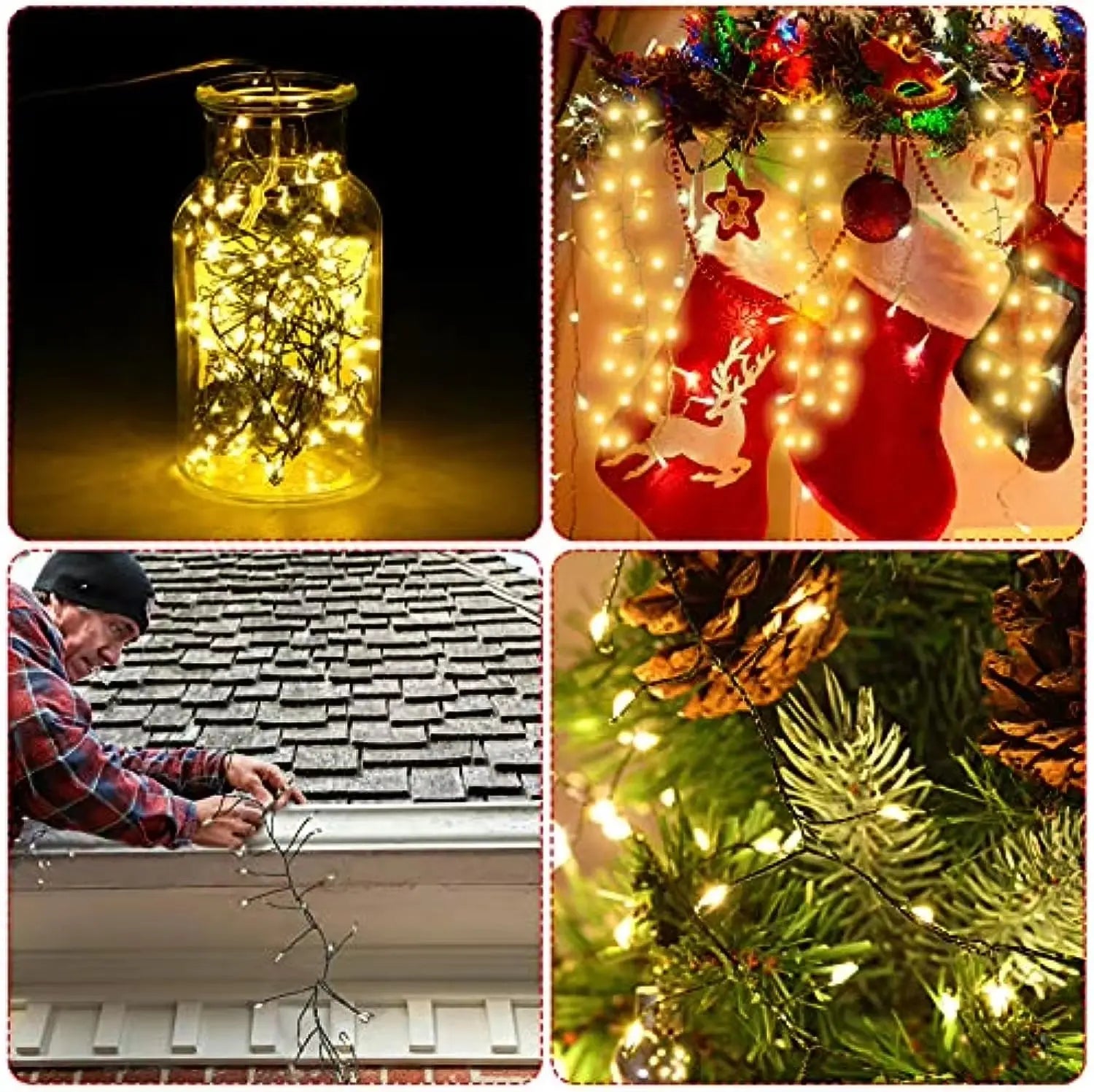 Christmas LED String Lights – 3M/10M/18M/36M | 100–1000 LEDs | Warm White/White | Remote Control | IP44