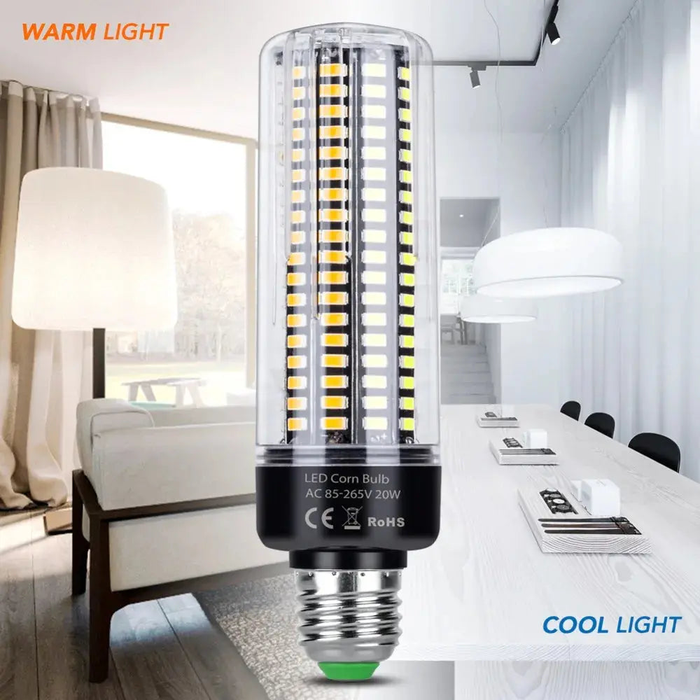 LED Corn Bulb – E27 / E14 Base | 3.5W–20W | 360° Beam | Warm & Cool White | 2-Year Warranty