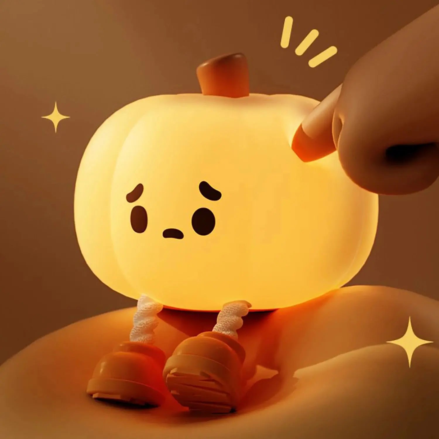 Little Pumpkin Sleep Lamp | USB Rechargeable Night Light | 3 Levels + Timer