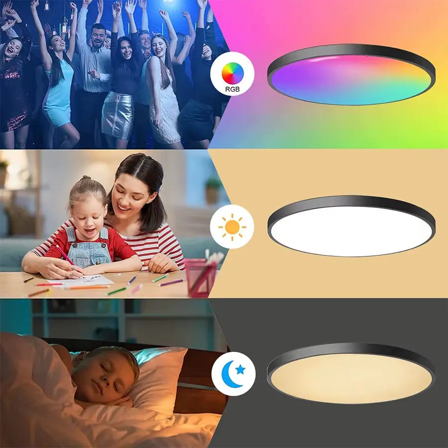 Tuya WiFi LED Smart Ceiling Light – 24W | RGB + Warm & Cool White | Alexa & Google Compatible