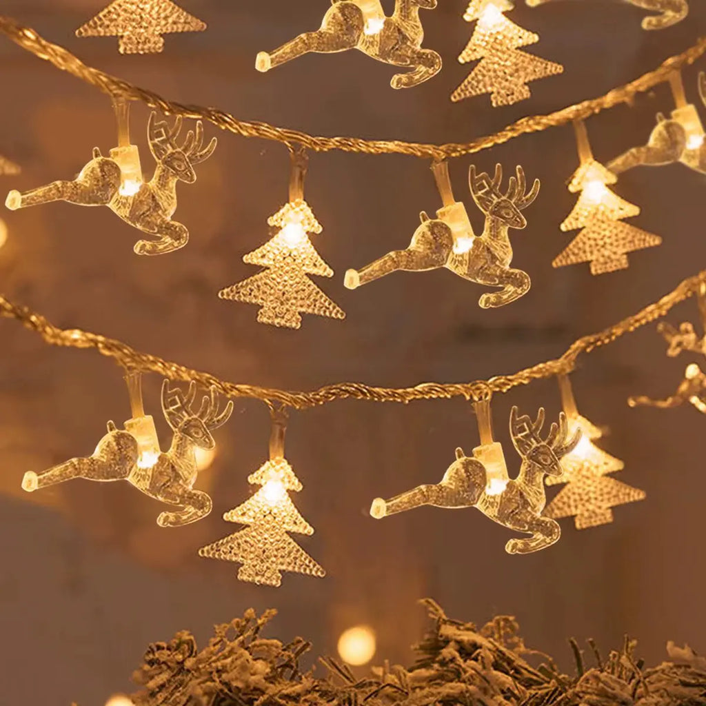 Snowflake LED String Lights – Battery Powered Christmas Tree & Holiday Decoration | Warm White or Cool White