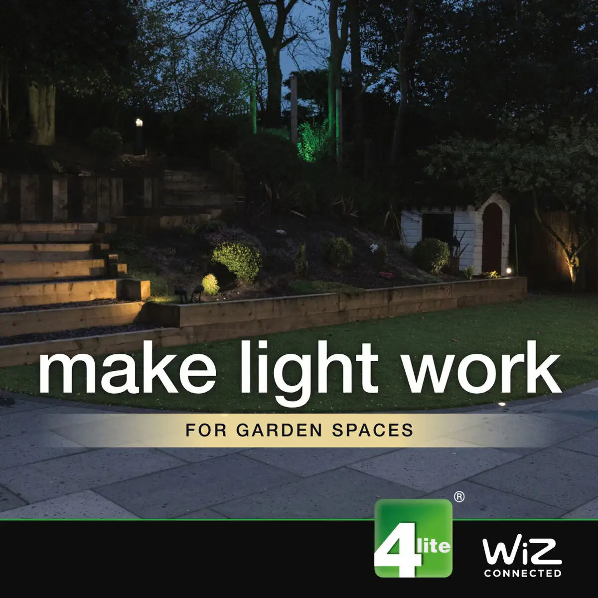 4lite WiZ Up & Down Smart Outdoor Wall Light – Colour Changing LED | GU10 | Alexa, Google & Siri Compatible | IP54