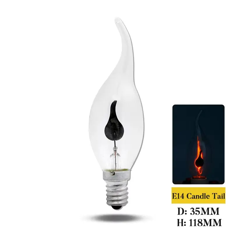 10PCS LED Flame Candle Bulbs – E27 / E14 | Decorative Flickering Flame Light | Warm Ambience