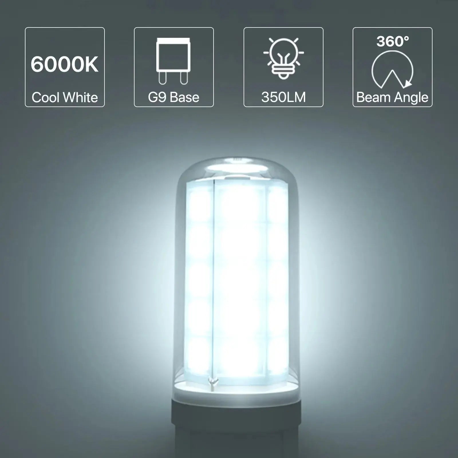 6 x  G9 LED Bulbs 3W 220V 2700K Warm White 6000K Cool White Energy Saving Light Equivalent 30W - 40W Non-Dimmable Halogen Bulbs