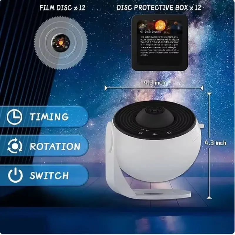 13-in-1 Planetarium Galaxy Projector – HD Star & Space Night Light | 12 Films, Adjustable Focus, Timer