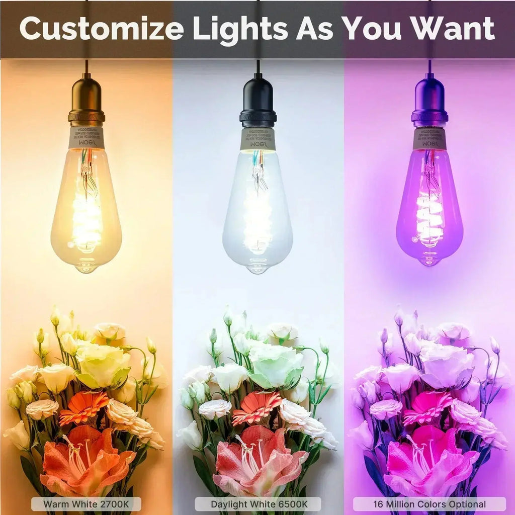 MOES Tuya WiFi Smart ST64 Edison Bulb – E27 | RGB + 2700K–6500K | Dimmable | Alexa & Google Compatible