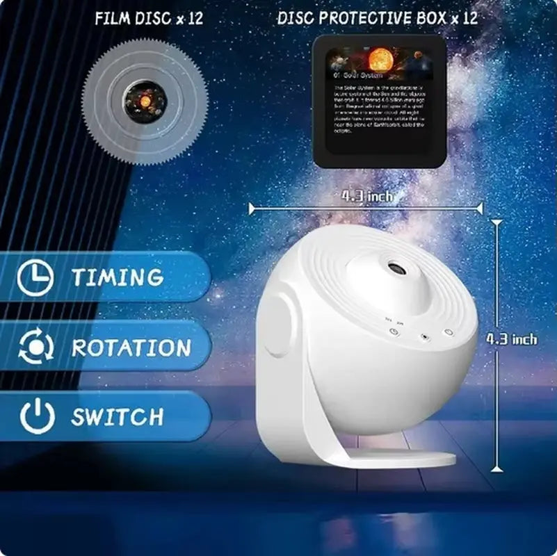 13-in-1 Planetarium Galaxy Projector – HD Star & Space Night Light | 12 Films, Adjustable Focus, Timer